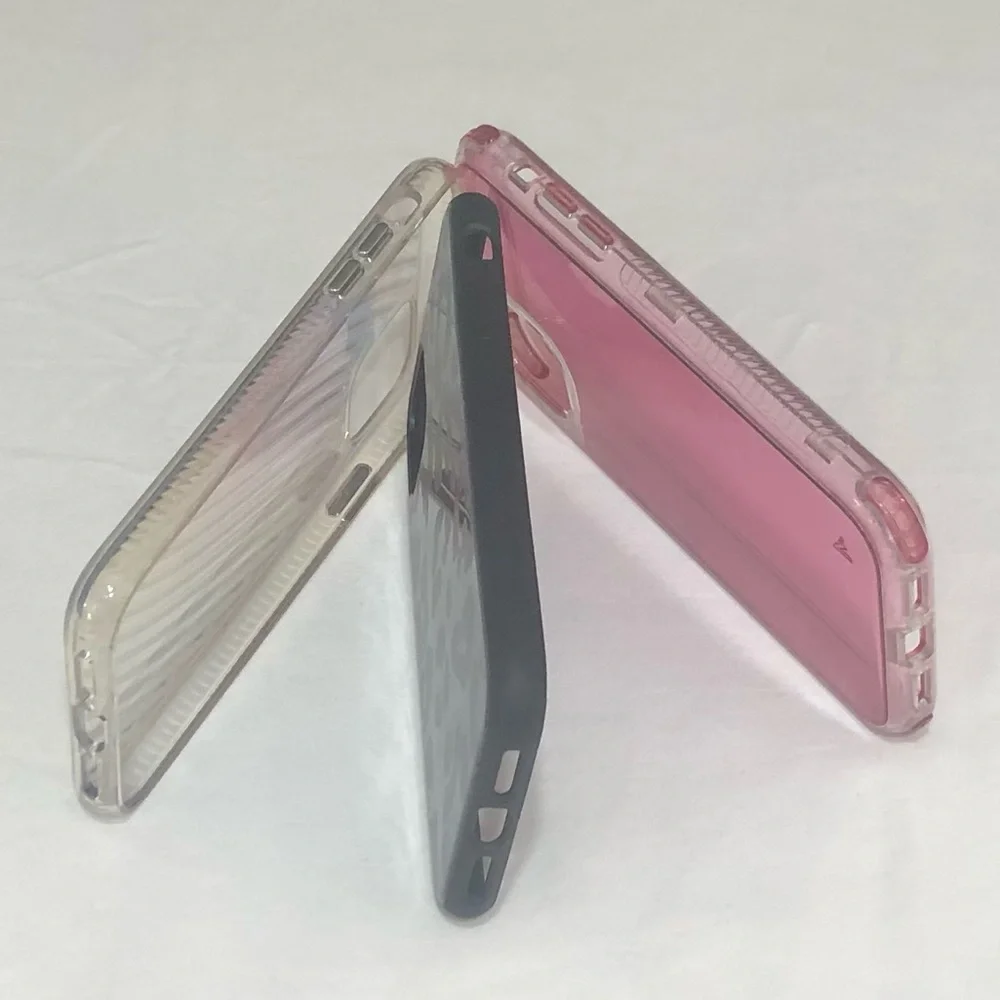3PK IPhone XR/11 Cases. Pink/black leopard/silver